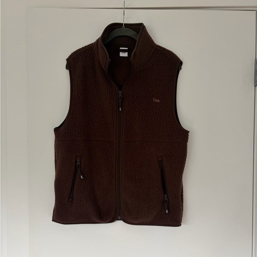 TNA- Aritzia fleec brown vest